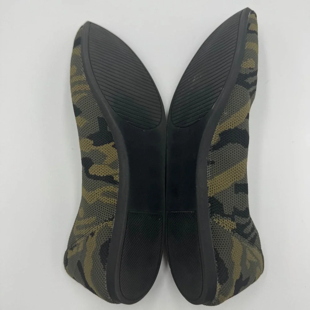 Steven by Steve Madden Rosy Flats Women 10 Green Camo‎ Knit Pointed Toe Shoes